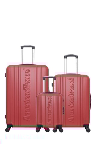 Set de 3 valises Springfield (XXS/M/L) - 46/65/75 cm - Bordeaux