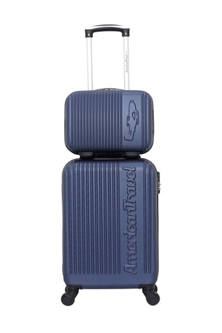 Valise cabine (S) et vanity Nashville-H - 50/30 cm  - Argenté, bleu et noir