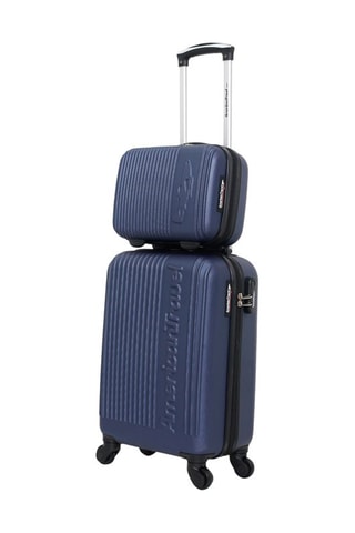Valise cabine (S) et vanity Nashville-H - 50/30 cm  - Argenté, bleu et noir