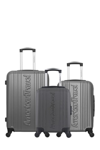 Set de 3 valises Springfield (XXS/S/M) - 46/55/65 cm - Gris foncé