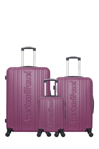 Set de 3 valises Springfield (XXS/M/L) - 46/65/75 cm - Violet