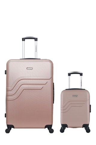 Valise cabine XXS et valise grand volume Queens - 46/75 cm - Rose