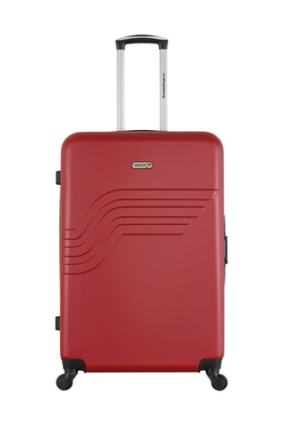 Valise grand volume Queens (L) - 75 cm  - Gris, noir et rouge