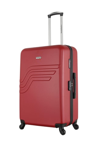 Valise grand volume Queens (L) - 75 cm  - Gris, noir et rouge