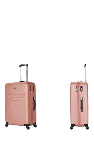 Valise grand volume Queens (L) - 75 cm  - Argenté, noir et rose