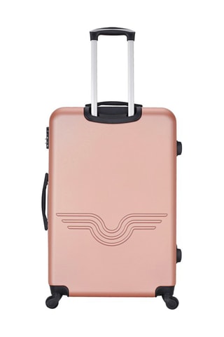 Valise grand volume Queens (L) - 75 cm  - Argenté, noir et rose