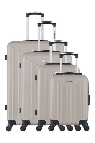 Set de 4 valises Brooklyn-M (XS/S/M/L) - 46/55/65/75 cm  - Argenté, beige et noir