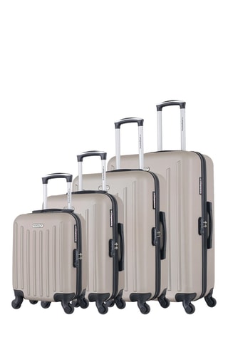 Set de 4 valises Brooklyn-M (XS/S/M/L) - 46/55/65/75 cm  - Argenté, beige et noir