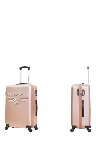 Valise grand volume Chelsea (L) - 75 cm - Argenté, noir et rose