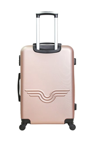 Valise grand volume Chelsea (L) - 75 cm - Argenté, noir et rose