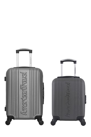 Valise cabine XXS et valise cabine Springfield - 46/55 cm - Bleu et noir