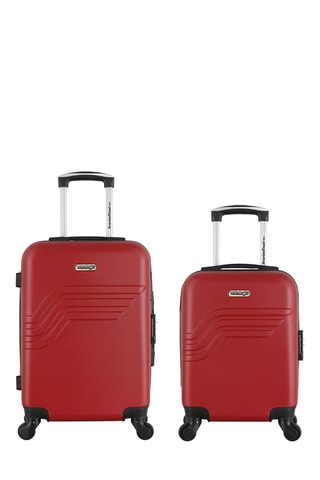 Valise cabine XXS et valise cabine Queens - 46/55 cm - Rouge
