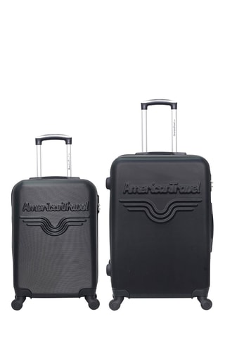 Valise cabine et valise semaine Chelsea - 55/65 cm  - Noir et argenté