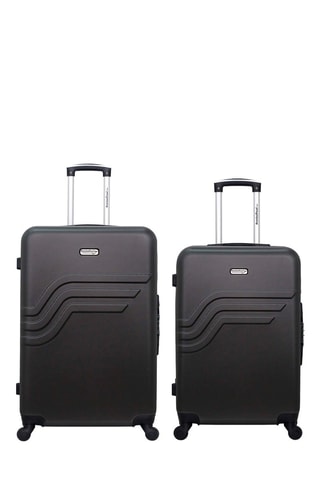 Valise semaine et valise grand volume Queens - 65/75 cm  - Noir, argenté et gris