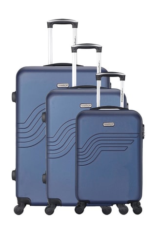 Set de 3 valises Queens (S/M/L) - 55/65/75 cm  - Bleu