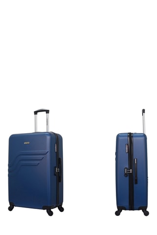 Valise grand volume Queens (L)  - 75 cm - Argenté, bleu et noir