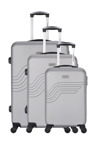 Set de 3 valises Queens (S/M/L) - 55/65/75 cm  - Argenté