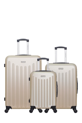 Set de 3 valises Brooklyn - 55/65/75 cm - Beige