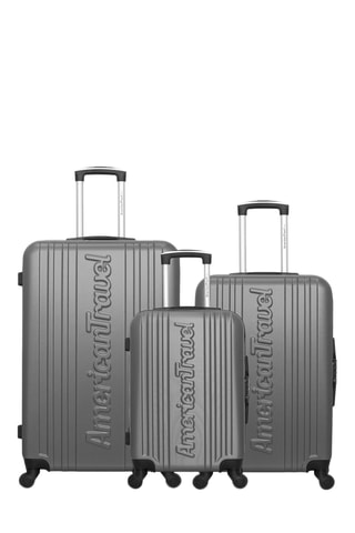 Set de 3 valises Springfield (S/M/L) - 55/65/75 cm - Gris foncé