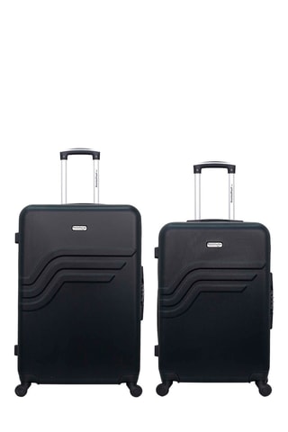 Valise semaine et valise grand volume Queens - 65/75 cm  - Noir et argenté