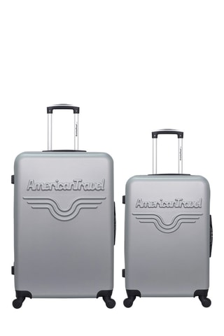 Valise semaine et valise grand volume Chelsea (M/L) - 65/75 cm  - Noir, argenté et gris