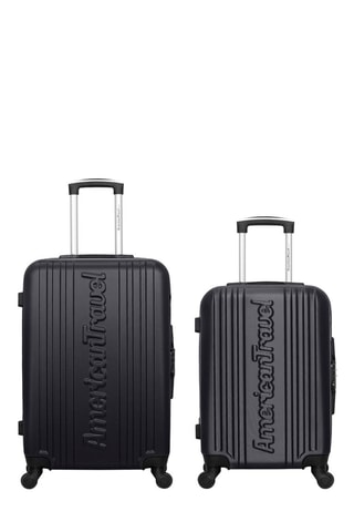 Valise cabine et valise semaine Springfield (S/M) - 55/65 cm  - Noir et argenté