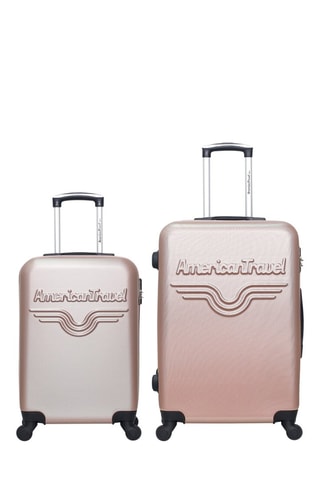 Valise cabine et valise semaine Chelsea (S/M) - 55/65 cm  - Noir, rose, doré et argenté
