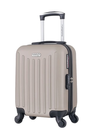 Valise cabine low cost Brooklyn (XS) - 46 cm  - Noir, beige et argenté