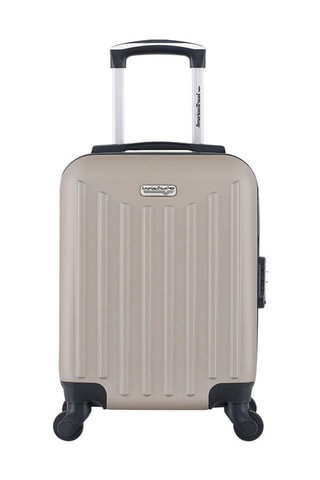 Valise cabine low cost Brooklyn (XS) - 46 cm  - Noir, beige et argenté