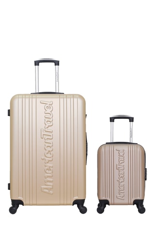 Valise cabine XXS et valise grand volume Springfield - 46/75 cm - Doré