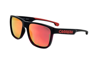 Lunettes de soleil homme - Verres effet miroir - Catégorie 3 - Rouge et noir - Carrera