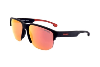 Lunettes de soleil homme - Verres effet miroir - Catégorie 3 - Noir et rouge - Carrera