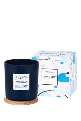 Maxi Bougie Parfumée Santorin - Cèdre, fève de Tonka et Romarin