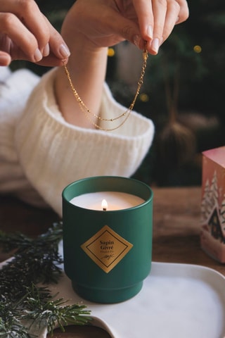 Bougie parfumée et bracelet doré Surprenantes - Sapin givré