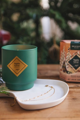 Bougie parfumée et bracelet doré Surprenantes - Sapin givré