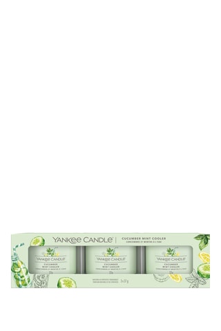 3 bougies parfumées - Concombre et menthe à l’eau