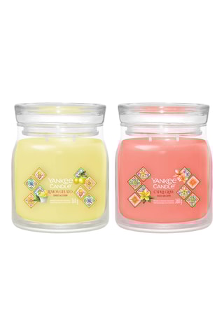 2 x Bougie parfumée jarre moyen modèle - Sorbet au citron et Soleil sur capri