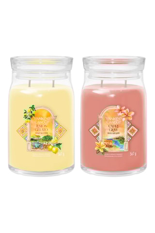 2 bougies parfumées jarre grand modèle - Soleil sur Capri et Sorbet au citron