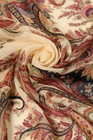 Foulard en cachemire - Ecru et bordeaux