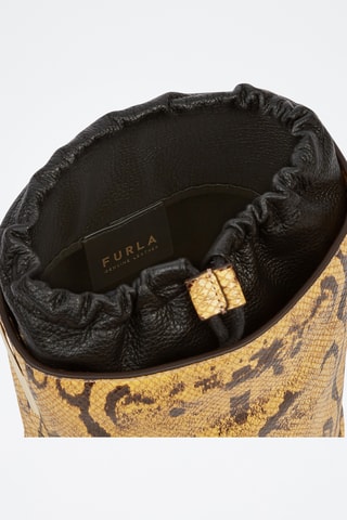 Sac seau en cuir de veau Mini Lipari - Camel