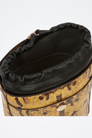 Sac seau en cuir de veau Mini Lipari - Camel