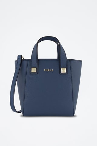 Sac à main en cuir de veau Mini Afrodite - Bleu marine