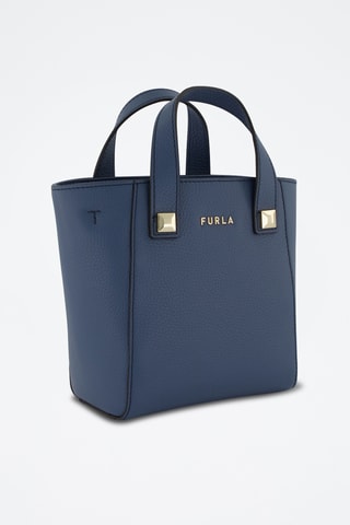 Sac à main en cuir de veau Mini Afrodite - Bleu marine