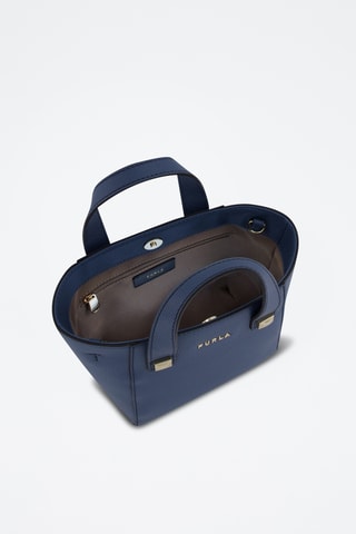 Sac à main en cuir de veau Mini Afrodite - Bleu marine