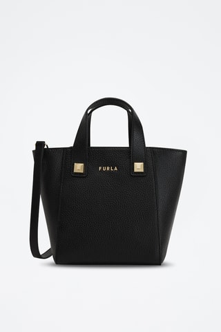 Sac à main en cuir de veau Mini Afrodite - Noir
