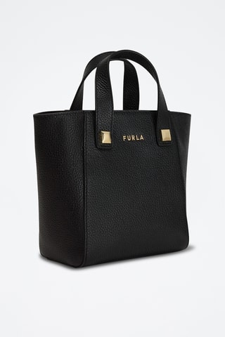 Sac à main en cuir de veau Mini Afrodite - Noir
