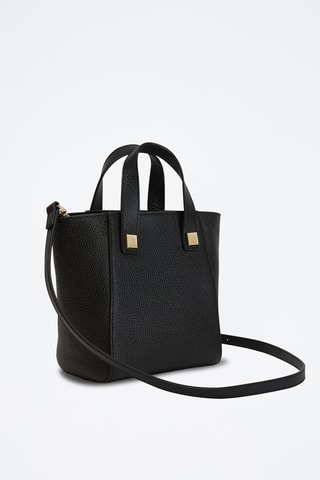 Sac à main en cuir de veau Mini Afrodite - Noir