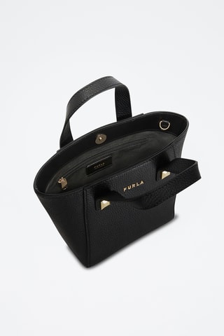 Sac à main en cuir de veau Mini Afrodite - Noir