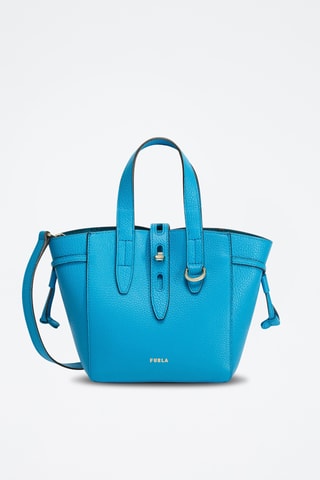 Sac à main en cuir de veau Net Mini - Turquoise