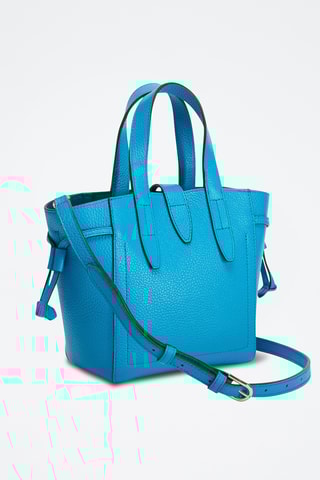 Sac à main en cuir de veau Net Mini - Turquoise